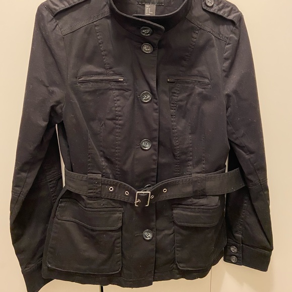 H&M Black Belted Utility Jacket - Picture 1 of 5